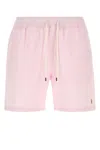 Polo Ralph Lauren Embroidered Stretch Cotton Blend Swimming Shorts In Pink
