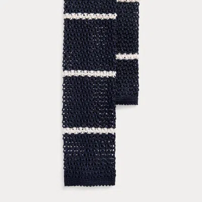 Polo Ralph Lauren Embroidered Striped Knit Tie In Black