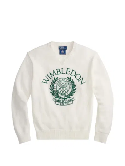 Polo Ralph Lauren Embroidered Sweater In Neutral