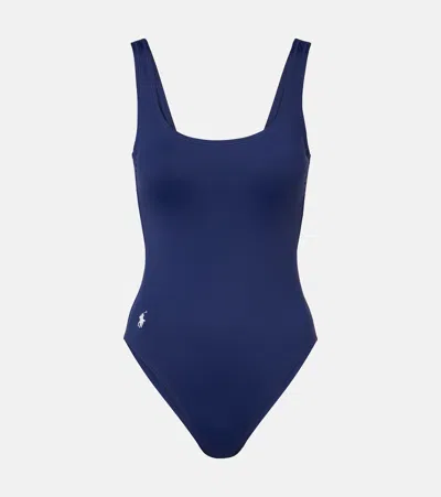 Polo Ralph Lauren Embroidered Swimsuit In Blue