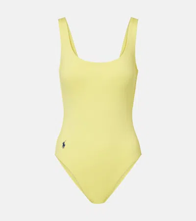 Polo Ralph Lauren Embroidered Swimsuit In Yellow