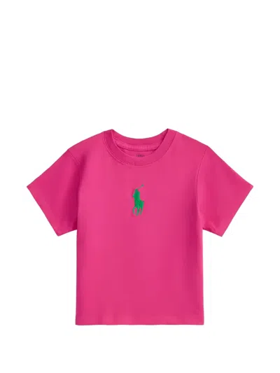 Polo Ralph Lauren Kids' Embroidered T-shirt In Pink