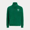 Polo Ralph Lauren Run Club P-wing Logo Taped Sleeve Cotton Terry Track Jacket In Tennis Green
