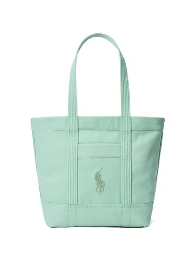 Polo Ralph Lauren Embroidered Tote Bag In Green