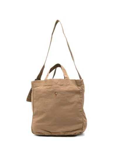 Polo Ralph Lauren Embroidered Tote Bag In Brown
