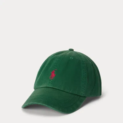 Polo Ralph Lauren Embroidered Twill Ball Cap In Park Green