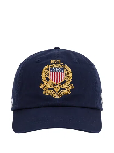 Polo Ralph Lauren Embroidered-crest Baseball Cap In Blue