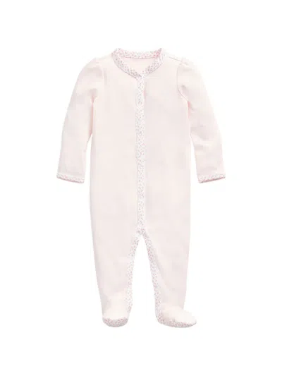 Polo Ralph Lauren Embroidered-logo Babygrow Set In Pink