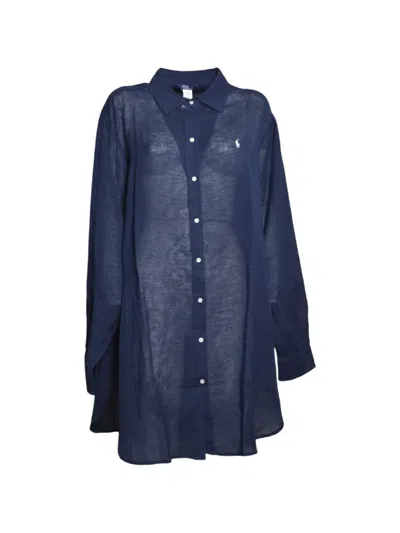 Polo Ralph Lauren Embroidered-logo Shirt In Blue