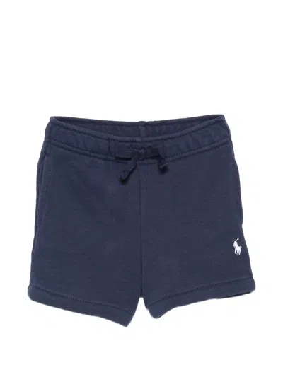 Polo Ralph Lauren Babies' Embroidered-logo Shorts In Blue