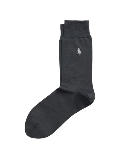 Polo Ralph Lauren Embroidered-logo Socks In Black