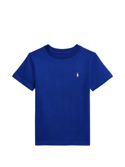 Polo Ralph Lauren Kids' Embroidered-logo T-shirt In Blue