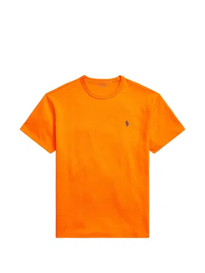Polo Ralph Lauren Embroidered-logo T-shirt In Orange