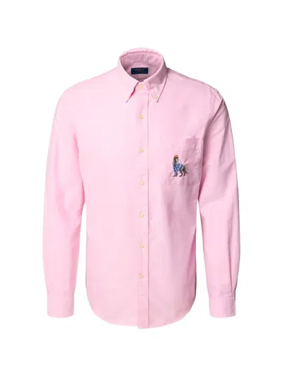 Polo Ralph Lauren Embroidered-pocket Shirt In Pink