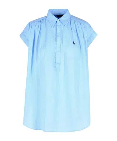 Polo Ralph Lauren Embroidery Logo Shirt In Blue