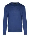 Polo Ralph Lauren Wool Crew Neck Sweater In Blue