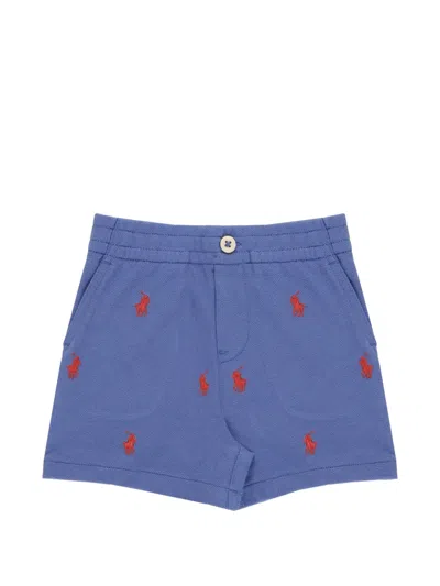 Polo Ralph Lauren Babies' Embroidery Shorts In Blue