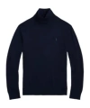 Polo Ralph Lauren Turtleneck Black Wool Long Sleeve Pullover In Black