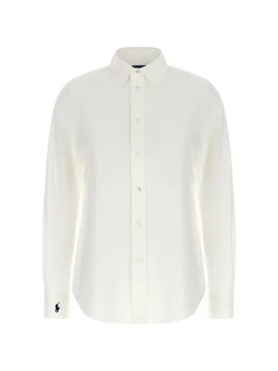 Polo Ralph Lauren End-on-end Stretch Slim Fit Cotton Shirt In White