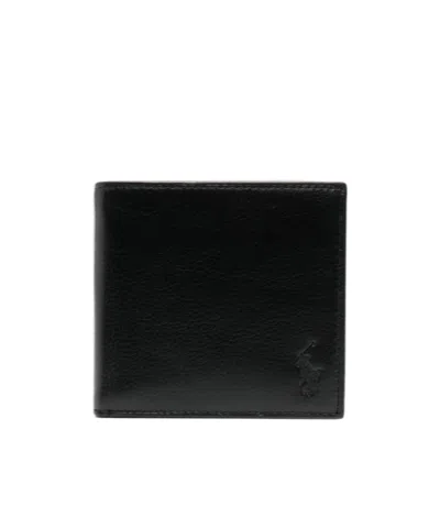 Polo Ralph Lauren Equestrian Knight-motif Leather Wallet In Black