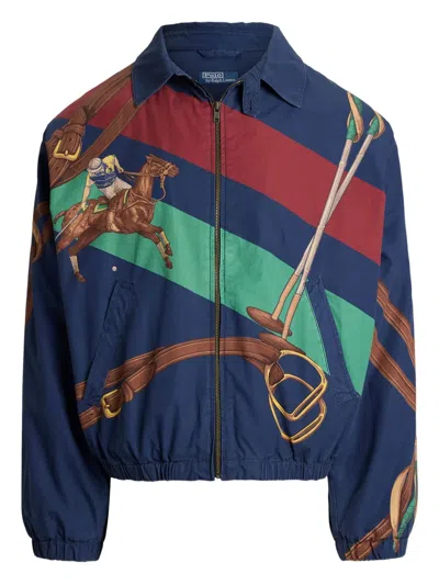 Polo Ralph Lauren Bayport Printed Cotton-twill Jacket In Blue