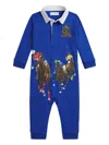 Polo Ralph Lauren Equestrian-print Romper In Blue
