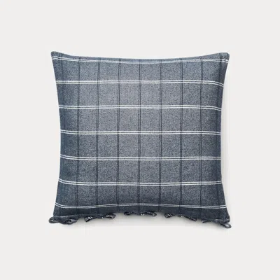 Polo Ralph Lauren Eva Windowpane Throw Pillow In Marine Blue/grey