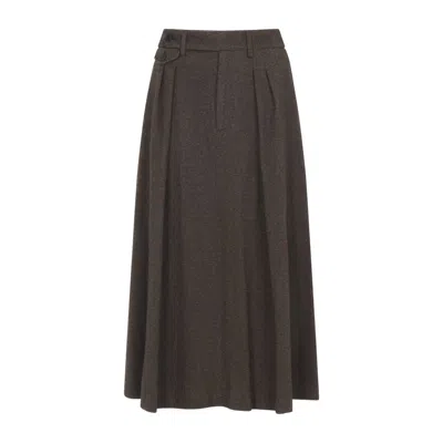 Polo Ralph Lauren Evilyn Mid A Line Skirt In Black