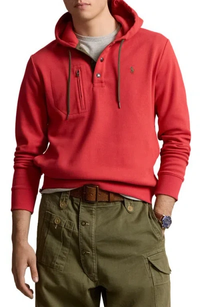 Polo Ralph Lauren Expedition Terry Henley Hoodie In Red