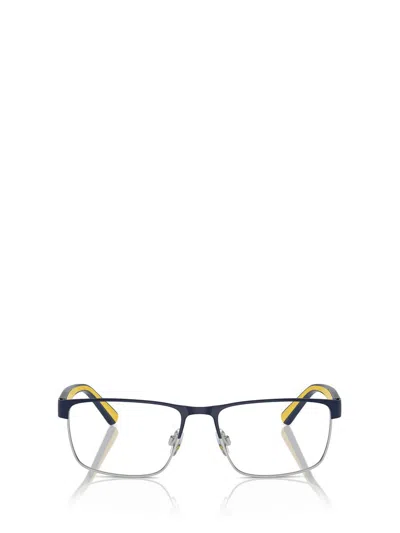 Polo Ralph Lauren Eyeglasses In Semi Shiny Navy Blue / Silver