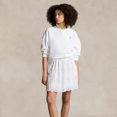 Polo Ralph Lauren Eyelet Cotton Miniskirt In White