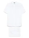 Polo Ralph Lauren Eyelet-detail Short-sleeve Shirt And Shorts Set In White