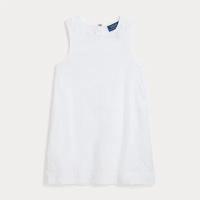 POLO RALPH LAUREN EYELET-EMBROIDERED COTTON DRESS