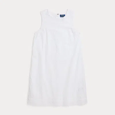 POLO RALPH LAUREN EYELET-EMBROIDERED COTTON DRESS