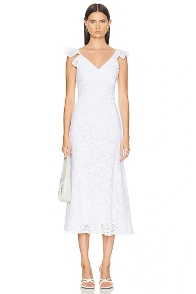 Polo Ralph Lauren Eyelet Short Sleeve Cocktail Dress In White