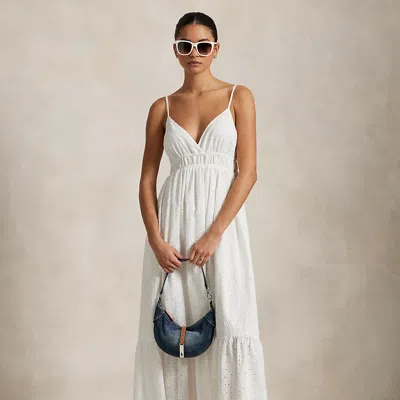 Polo Ralph Lauren Eyelet Voile Sleeveless Dress In White