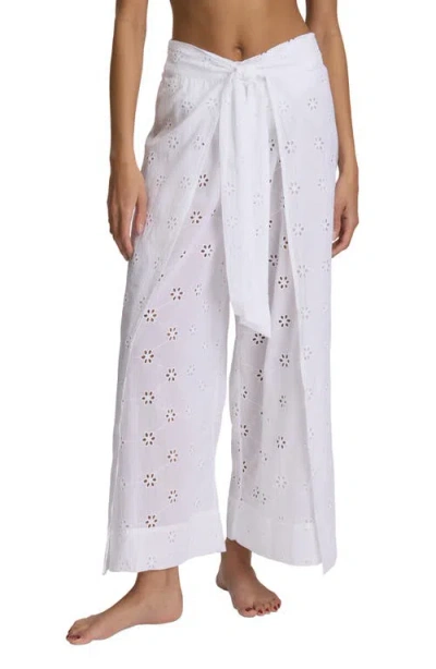 Polo Ralph Lauren Broderie Anglaise Cotton Poplin Wide-leg Pants In White