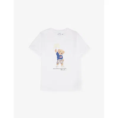 POLO RALPH LAUREN BOYS' BEAR-PRINT COTTON-JERSEY T-SHIRT