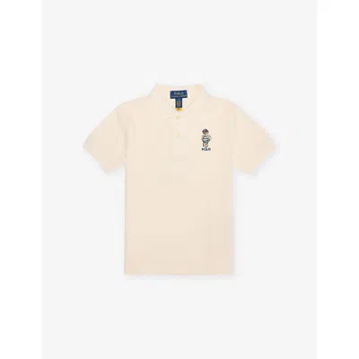 POLO RALPH LAUREN BEAR-EMBROIDERY SHORT-SLEEVES COTTON-PIQUÉ POLO SHIRT 2-7 YEARS PF25 NEVIS B