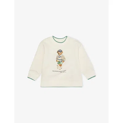 POLO RALPH LAUREN F25 NEVIS BEAR BOYS' POLO BEAR-PRINT COTTON-BLEND SWEATSHIR