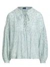 Polo Ralph Lauren Womens 1874 Summer Daisy Floral Balloon-sleeves Cotton-poplin Blouse