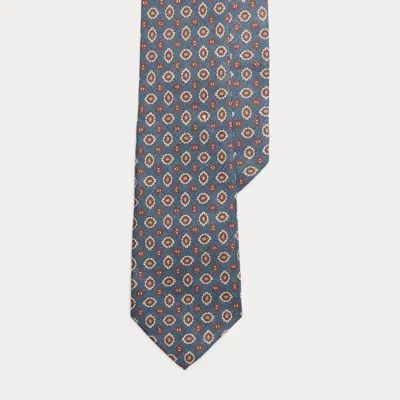 Polo Ralph Lauren Faded Neat Linen Tie In Blue