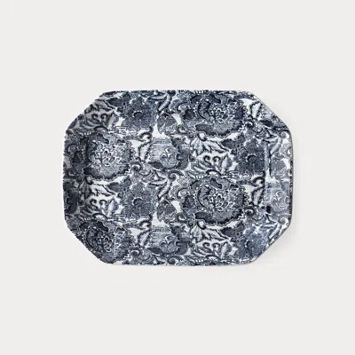 Polo Ralph Lauren Faded Peony Large Tray In Indigo