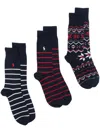 POLO RALPH LAUREN FAIR ISLE AND STRIPED SOCKS (PACK OF THREE)