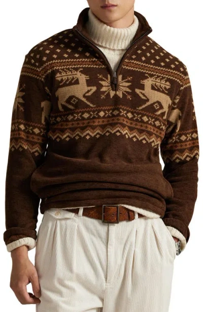 POLO RALPH LAUREN POLO RALPH LAUREN FAIR ISLE BRUSHED FLEECE PULLOVER