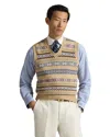 Polo Ralph Lauren Fair Isle Cotton Wool Sweater Vest In Blue