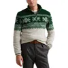 Polo Ralph Lauren Geometric Print Polar Fleece Half Zip Sweatshirt In Anders Geometric Moss Agate