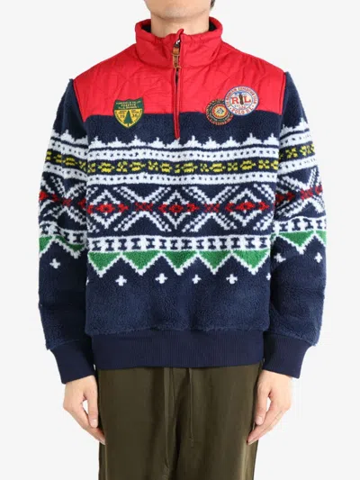 Polo Ralph Lauren Fair Isle Fleece Sweatshirt In Cruise Navy Multi