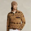 Polo Ralph Lauren Fair Isle-inspired Fleece Pullover In Brown