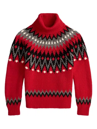 Polo Ralph Lauren Fair Isle-knit Roll-neck Sweater In Red